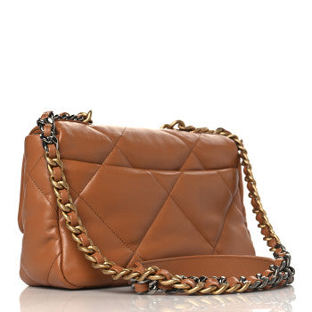 CHANEL LAMBSKIN QUILTED MEDIUM FLAP BAG IN BROWN