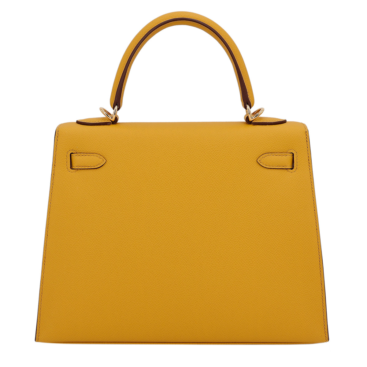 HERMÈS KELLY HANDBAG IN JAUNE AMBRE EPSOM LEATHER SIZE 25