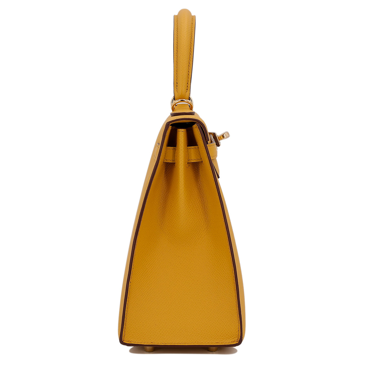 HERMÈS KELLY HANDBAG IN JAUNE AMBRE EPSOM LEATHER SIZE 25