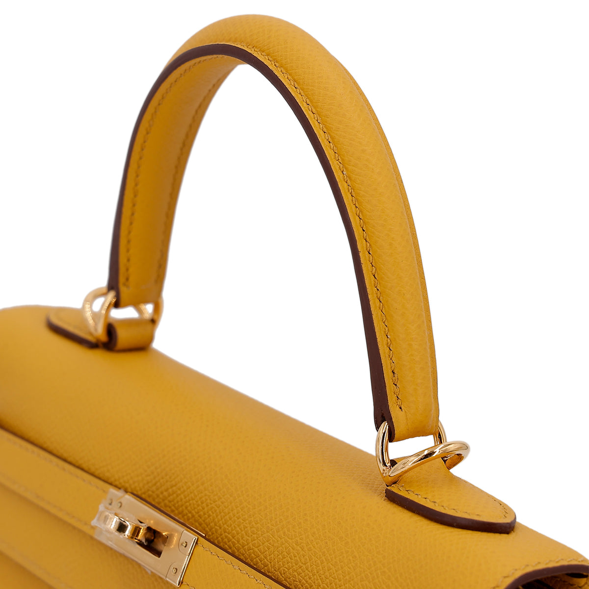 HERMÈS KELLY HANDBAG IN JAUNE AMBRE EPSOM LEATHER SIZE 25