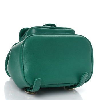 CHANEL LAMBSKIN QUILTED SMALL DUMA DRAWSTRING BACKPACK IN GREEN