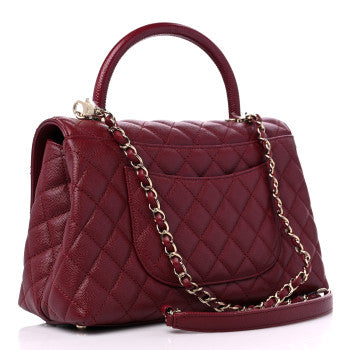 CHANEL LIZARD EMBOSSED QUILTED SMALL HANDBAG IN BURGUNDY
