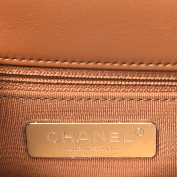 CHANEL LAMBSKIN QUILTED MEDIUM FLAP BAG IN BROWN