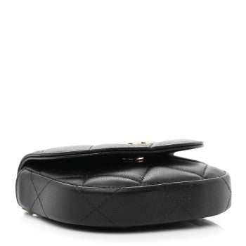 CHANEL LAMBSKIN QUILT CLUTCH WITH BLACK CHAIN