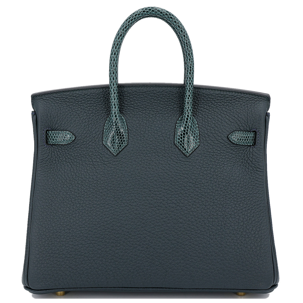 HERMÈS VERT CYPRESS LIZARD 25 HANDBAG