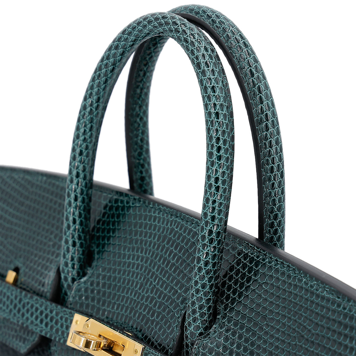 HERMÈS VERT CYPRESS LIZARD 25 HANDBAG