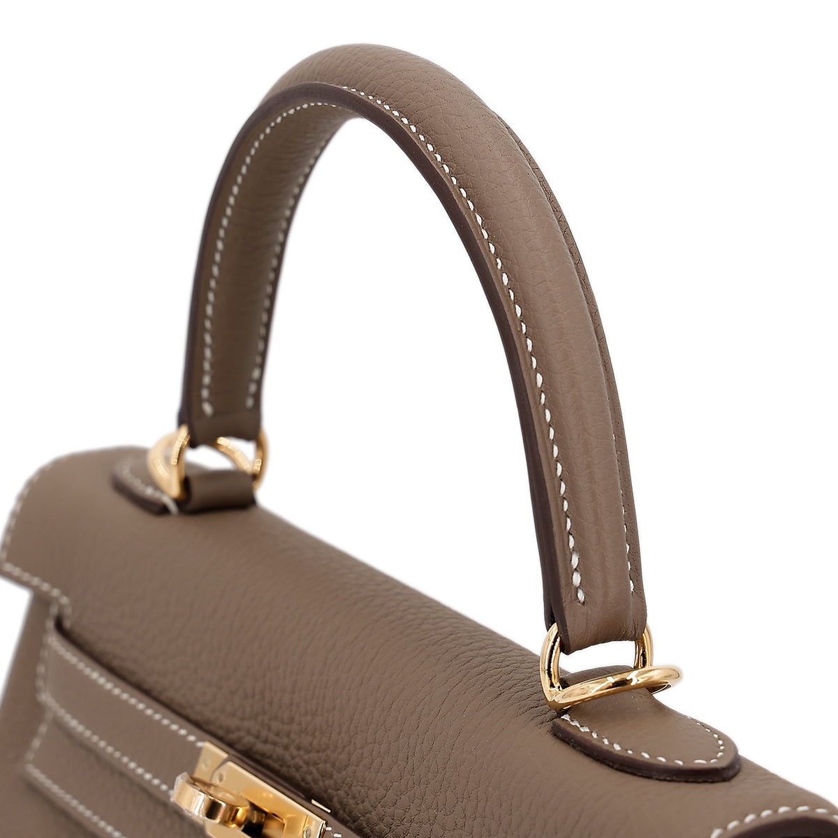 HERMÈS KELLY HANDBAG IN ETOUPE AND TOGO LEATHER