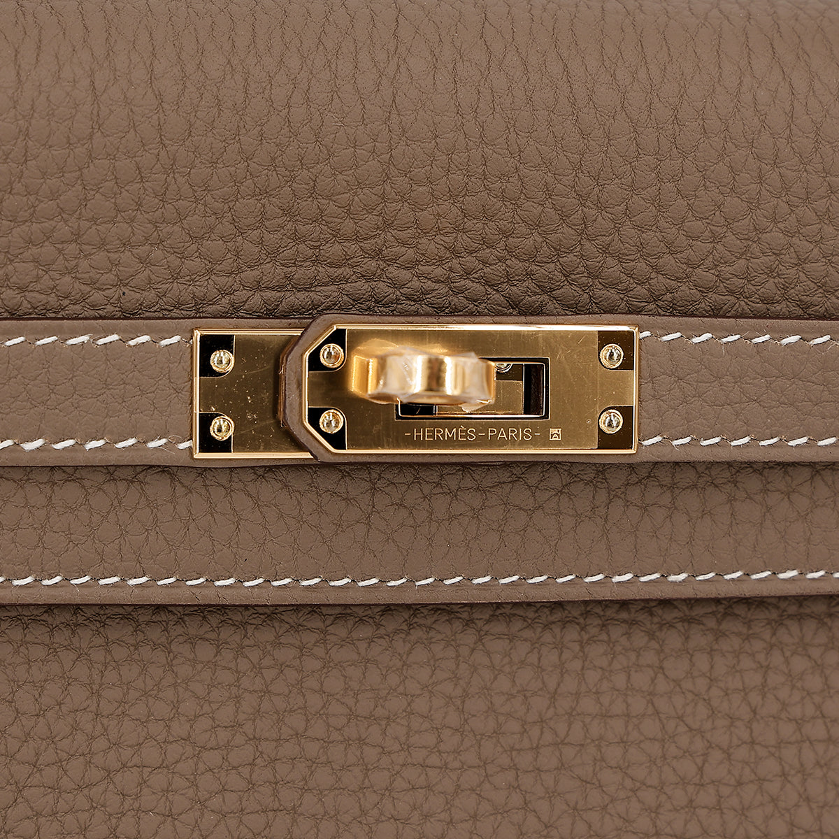HERMÈS KELLY HANDBAG IN ETOUPE AND TOGO LEATHER