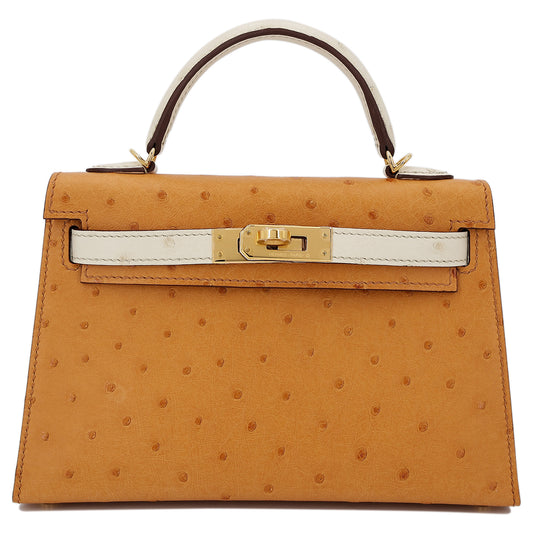 HERMÈS OSTRICH MINI KELLY II CROSSBODY BAG