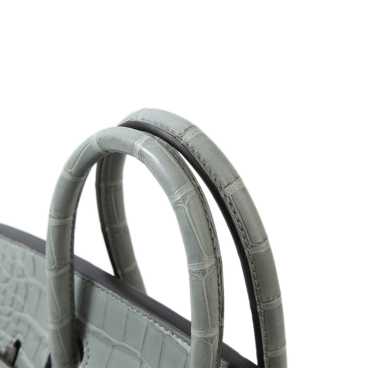 HERMÈS ALLIGATOR BIRKIN IN GRIS MEYER AND GRIS CEMENT TOGO LEATHER SIZE 25