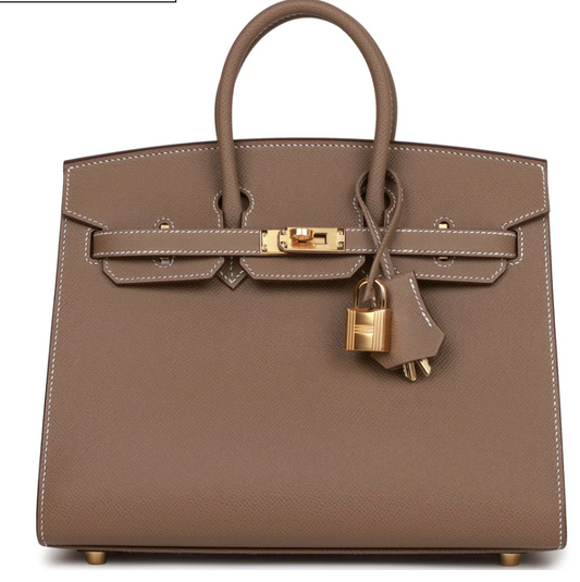 HERMÈS BIRKIN SELLIER IN ETOUPE SIZE 25
